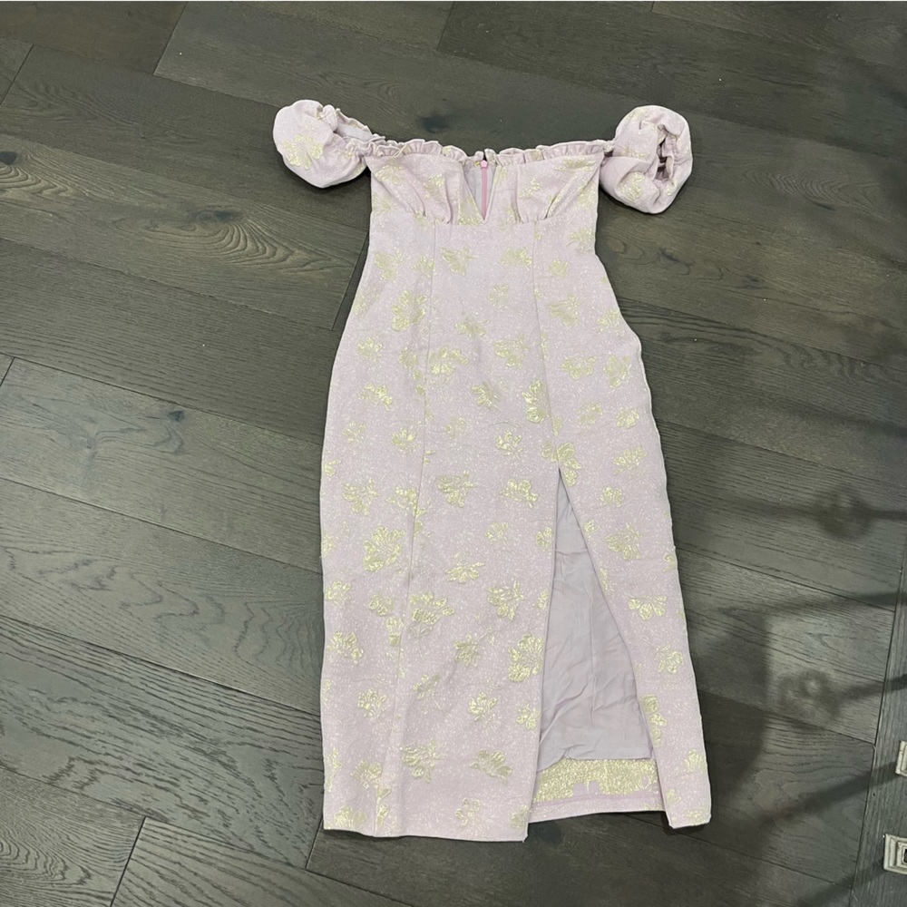 Majorelle Puff Sleeve Midi Dress